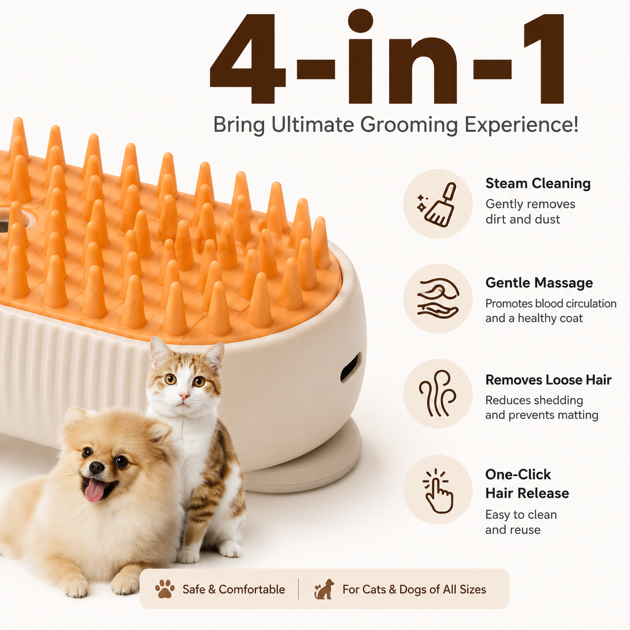 3-in-1 Pet Grooming Brush